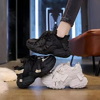 Женские зимние кроссовки для бега на толстой платформе, нескользящие, со шнуровкой, с подкладкой из искусственного меха, для ходьбы, теплые кроссовки для тенниса с флисовой подкладкой для женщин 35