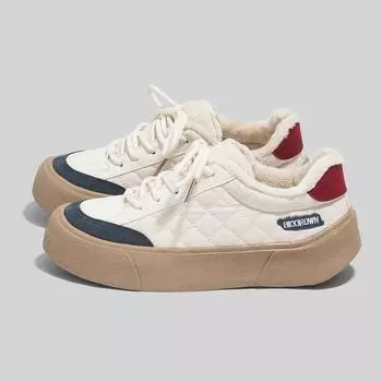 Женские зимние кроссовки, модные, удобные, теплые, хлопковые, на плоской подошве, женские, спортивные, для скейтбординга 35