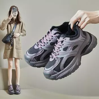 Женские зимние кроссовки на подкладке из искусственного меха. Уличная спортивная обувь из искусственной кожи. Повседневная теплая флисовая подкладка для зимней обуви с нескользящей толстой подошвой для женщин. 35 серый