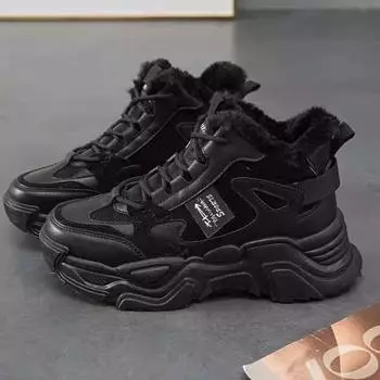 Женские зимние кроссовки, новые, вельветовые, сохраняющие тепло, спортивная обувь на платформе, женские удобные зимние ботинки, женские массивные кроссовки 35 белый