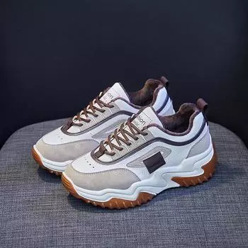 Женские зимние кроссовки плюс бархат теплый повседневный бег спортивная обувь дизайнер вулканизированные туфли платформы кроссовки 35 коричневый