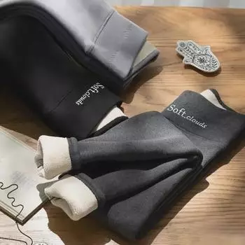 Женские зимние леггинсы из плотного флиса с высокой талией — теплые, утягивающие, облегающие брюки для студентов. 2XL темно-серого