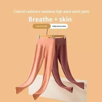 Женские зимние леггинсы с высокой талией: Бесшовный, с двойной наческой, однотонный, утолщенный немецким бархатом для приталенного кроя и сохранения тепла M темные хаки