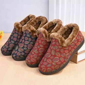 Женские зимние лоферы на подкладке из искусственного меха, уличная домашняя нескользящая теплая обувь, повседневная легкая женская обувь на плоской подошве с плюшевой подкладкой 36