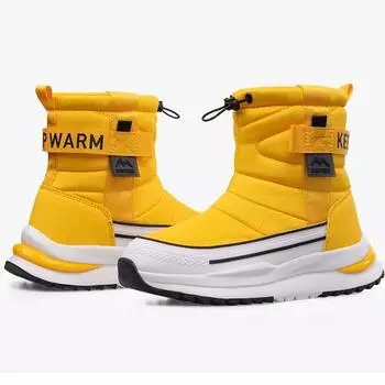 Женские зимние меховые на одной подкладке со штрипкой для стопы теплые холодные легкие водонепроницаемые нескользящие до -40 высокие до середины икры сноубутсы 36