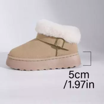 Женские зимние меховые сапоги с плюшевой подкладкой, с одним стременем для стопы, теплые, холодостойкие, легкие, для пеших прогулок, водонепроницаемые, нескользящие, с пушистым голенищем, зимние сапоги, хлопковая обувь 36