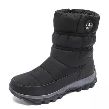 Женские зимние меховые утепленные водонепроницаемые удобные теплые непродуваемые легкие походные водонепроницаемые нескользящие на толстой подошве до середины икры сапоги для снега 35