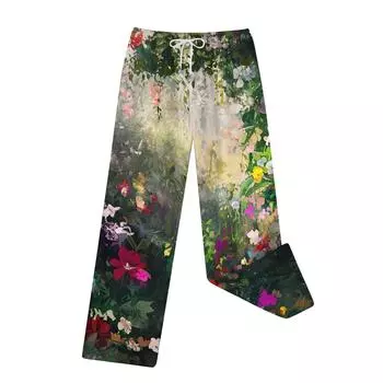 Женские зимние модные прямые плюшевые утолщенные брюки с завязками и карманами L темно-зеленого