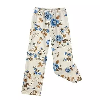 Женские зимние модные прямые плюшевые утолщенные брюки с завязками и карманами L бежевый