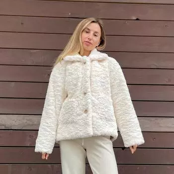 Женские зимние мягкие меховые пальто, однотонная плюшевая меховая куртка, женская утепленная теплая верхняя одежда с карманами, пальто из искусственного меха S белый