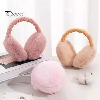 Женские зимние наушники, толстые плюшевые наушники для защиты ушей, ветрозащитные, регулируемая длина, складные, противоскользящие, для езды на работу, катания на лыжах, наушники с повязкой на голову розовый
