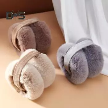 Женские зимние наушники, толстые плюшевые наушники для защиты ушей, ветрозащитные, регулируемая длина, складные, противоскользящие, для езды на работу, катания на лыжах, наушники с повязкой на голову белый