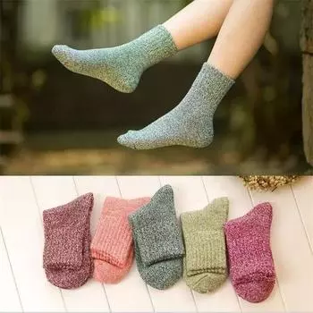Женские зимние носки, однотонные, мягкие и дышащие, утепленные, теплые носки #1
