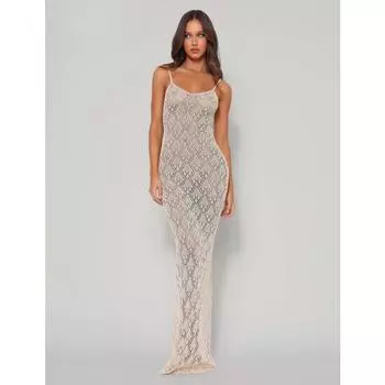 Женские зимние новые модные сексуальные ветровки полые тонкие тонкие длинные платья S белый