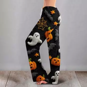 Женские зимние однотонные брюки полной длины, спортивные брюки L чёрный