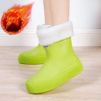 Женские зимние однотонные женские ботинки до середины голени, удобные водонепроницаемые нескользящие туфли, легкие и мягкие 41