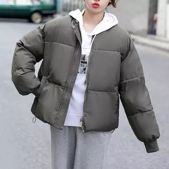 Женские зимние пальто, бейсбольная куртка, свободный топ с длинными рукавами в стиле Харадзюку, парки с хлопковой подкладкой, теплое стеганое пальто, женская верхняя одежда S белый