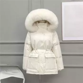 Женские зимние пальто с большим меховым воротником, женская куртка, зима 2022, женский пуховик с утепленным капюшоном, тяжелое пальто для волос x907
