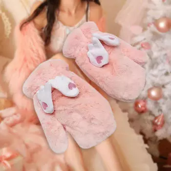 Женские зимние перчатки Angel Small Wings варежки теплые толстые креативные приятные для кожи полные пальцы белый