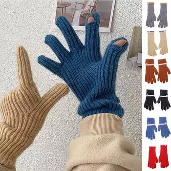 Женские зимние перчатки, милые плюшевые теплые перчатки для верховой езды, женские однотонные перчатки, женские перчатки, пушистые рабочие детские зимние перчатки One Size
