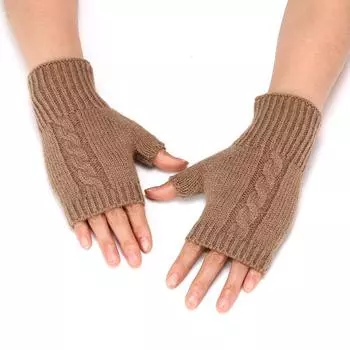Женские зимние перчатки с половиной пальца, мягкие теплые шерстяные вязаные перчатки на руку, мягкие теплые перчатки с половиной пальца, Handschoenen, варежки унисекс, Guantes дубильная кора