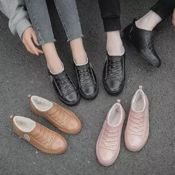 Женские зимние плюшевые хлопковые низкие резиновые сапоги - модная, теплая, водонепроницаемая резиновая обувь. 36