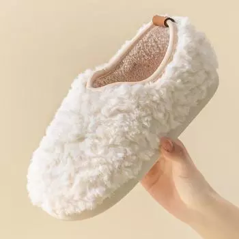 Женские зимние плюшевые хлопковые тапочки и мужская удобная домашняя меховая обувь 36-37 розовый