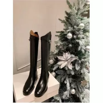 Женские зимние полусапоги с круглым носком и металлической пряжкой, повседневная партия Knight 38