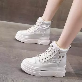 Женские зимние повседневные ботинки на толстой платформе для снега, теплые ботильоны на шнуровке с меховой подкладкой, удобные нескользящие ботинки для ходьбы в стиле армейской обуви для женщин 34