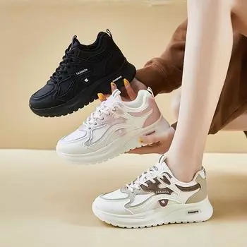 Женские зимние повседневные кроссовки на толстой платформе, нескользящие, удобные, для ходьбы, с подкладкой из искусственного меха, со шнуровкой, теплые кроссовки для бега, теннисная обувь для женщин 35