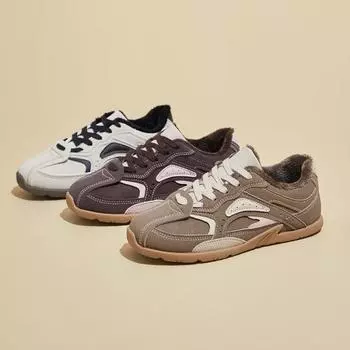 Женские зимние повседневные кроссовки, нескользящие, удобные, для ходьбы, с подкладкой из искусственного меха, со шнуровкой, теплые кроссовки для бега, теннисные туфли для тренировок для женщин 35