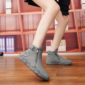 Женские зимние повседневные удобные высокие туфли с мягкой подошвой. Спортивная обувь 43 серый