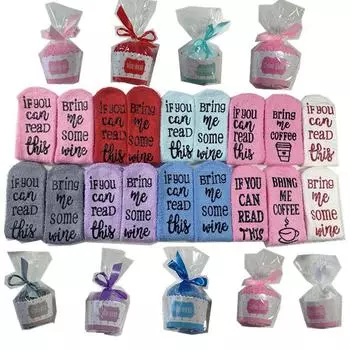 Женские зимние пушистые плюшевые носки, если вы можете прочитать эту фразу, теплые чулочно-носочные изделия, забавные подарки с кексом One size белый