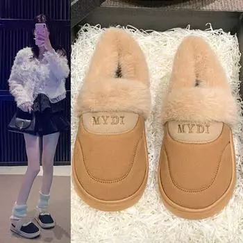 Женские зимние сапоги 2024 года, новые утолщенные пушистые удобные теплые плюшевые сапоги, женская обувь, женские зимние массивные сапоги для женщин 36 чёрный