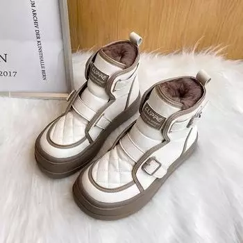 Женские зимние сапоги элегантные на среднем каблуке обувь для женщин байкер высокая платформа косплей гяру зима 2024 новинка плюс тепло 39 35