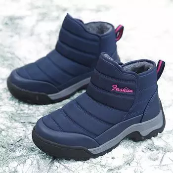 Женские зимние сапоги, меховая обувь, женские сапоги на платформе, мягкие ботильоны, водонепроницаемые плюшевые ботинки, зимняя обувь, спортивная обувь 36