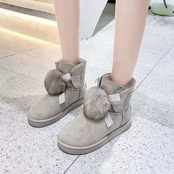 Женские зимние сапоги, меховая шерстяная обувь, супер теплые плюшевые сапоги, большие размеры 35-40 40 чёрный