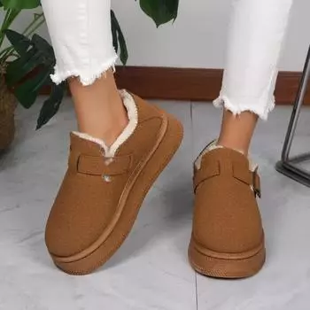 Женские зимние сапоги на меху, туфли на платформе и платформе, ботильоны, зимние новые теплые короткие плюшевые сапоги для прогулок, удобные, женские, повседневные 36 верблюд