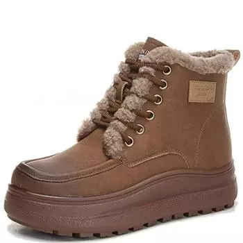 Женские зимние сапоги на толстой подошве, зимние женские бархатные теплые короткие сапоги для женщин, универсальные женские сапоги в стиле ретро и этническом стиле 35
