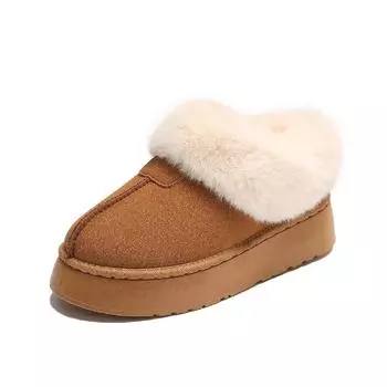 Женские зимние сапоги с мехом, меховые тапочки, женские, на платформе Baotou, полутяжелые, толстые, хлопковые туфли, женские ботильоны 36