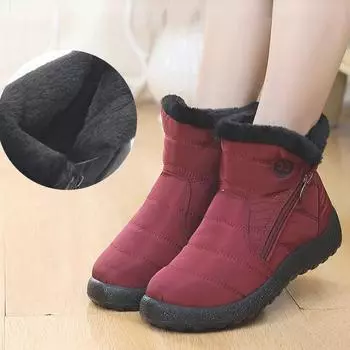 Женские зимние сапоги среднего возраста и пожилых людей. Хлопковая обувь для матери из плотной водонепроницаемой ткани. Короткие сапоги. Нескользящие хлопковые сапоги. Размер 43. 35 чёрный