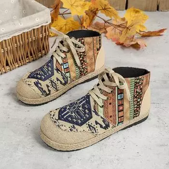 Женские зимние сапоги Теплая удобная обувь в стиле ретро в этническом стиле 35 красный