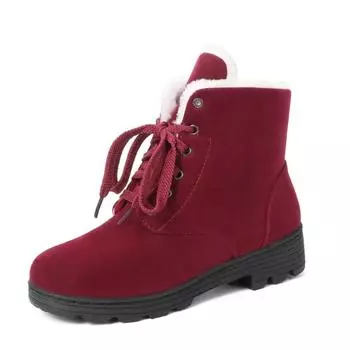 Женские зимние сапоги, зимние теплые хлопковые сапоги, бархатные толстые короткие сапоги 34 чёрный