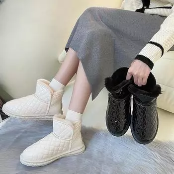 Женские зимние сапоги, зимние теплые плюшевые сапоги, женская повседневная зимняя обувь, ботильоны для женщин 36 чёрный