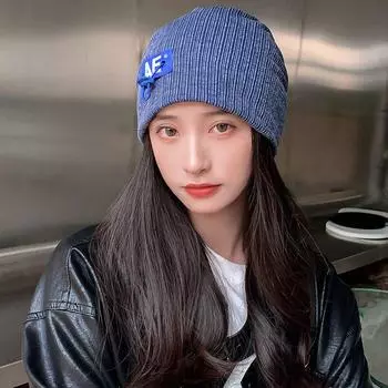 Женские зимние шапки, теплые повседневные зимние шапки, тканевые повседневные шапки с буквенным узором и логотипом для женщин AC2125 One Size белый