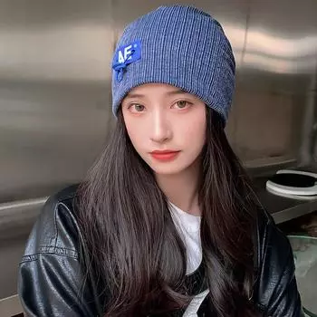 Женские зимние шапки, теплые повседневные зимние шапки, тканевые повседневные шапки с буквенным узором и логотипом для женщин AC2125 One Size белый