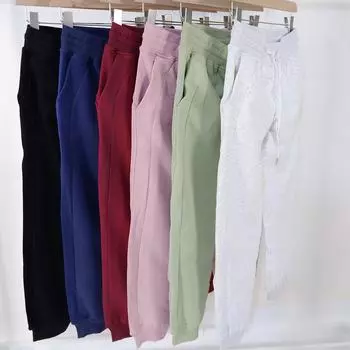 Женские зимние штаны для йоги - теплая бархатная спортивная одежда на шнурке для занятий фитнесом на открытом воздухе и кемпинга XXXL/12 полуночно-синий