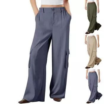 Женские зимние спортивные штаны, однотонные повседневные брюки, женские флисовые спортивные штаны, широкие прямые брюки L армия зеленый