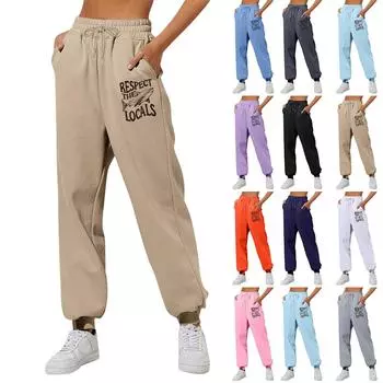 Женские зимние спортивные штаны, однотонные повседневные брюки, женские флисовые спортивные штаны, широкие прямые брюки M чёрный