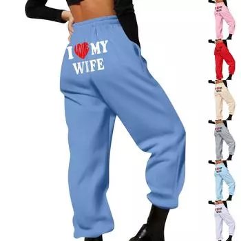 Женские зимние спортивные штаны, однотонные повседневные брюки, женские флисовые спортивные штаны, широкие прямые брюки XXL синий